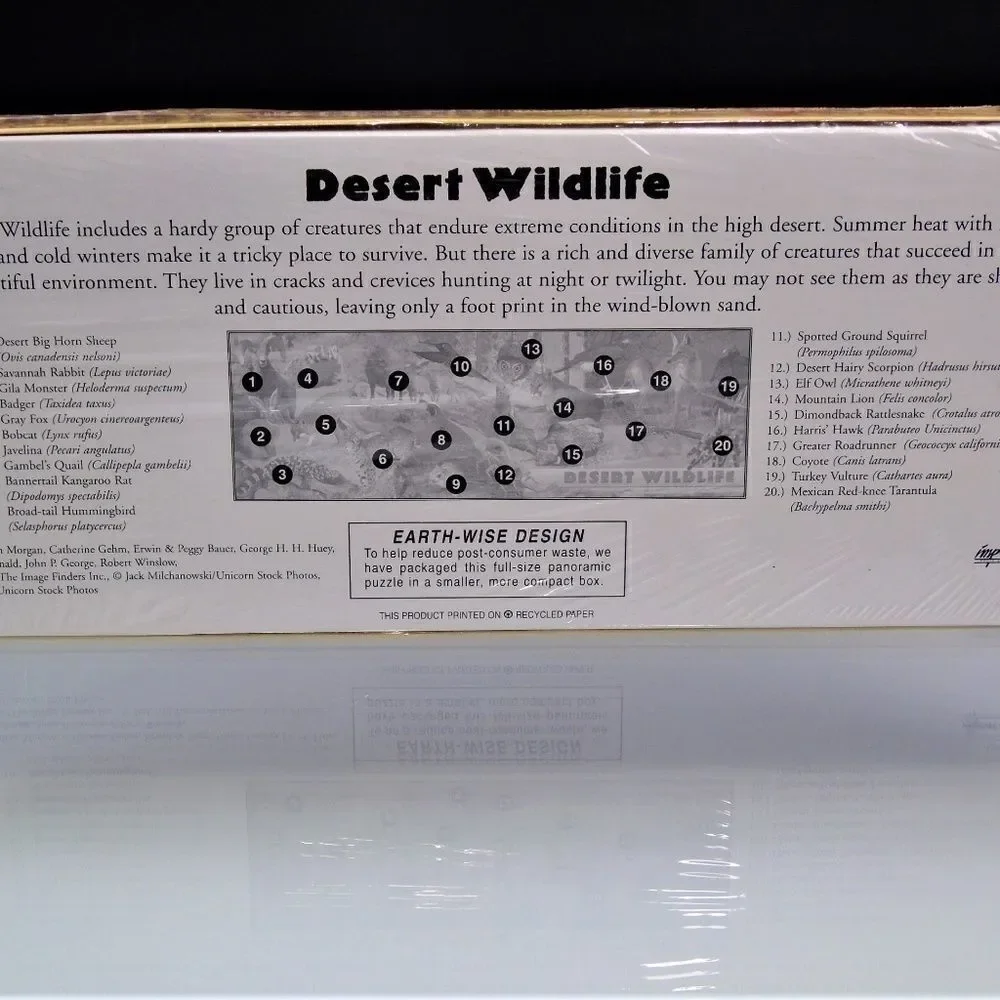 Desert Wildlife Jigsaw Panoramic Puzzle Vintage